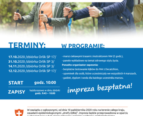 Plakat wydarzenia - wymarszów Nordic Walking