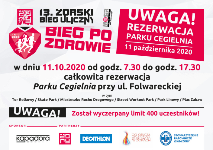 Grafika informująca o rezerwacji Parku Cegielnia