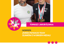 Na grafice na żółtym tle zdjęcie pana Tomasza i Jakuba Śliwki i tekst opisujący temat wywiadu