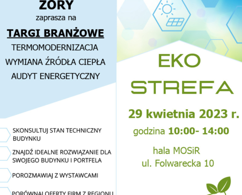 plakat promujący Targi Branżowe EKO-STREFA z informacjami zawartymi w tekście