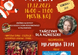 Plakat promujący Mikołajkowy Charytatywny Maraton Zumbowy