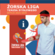 na grafice zdjęcie zawodnika z rakietką, logo ligowe i napis żorska liga tenisa stołowego