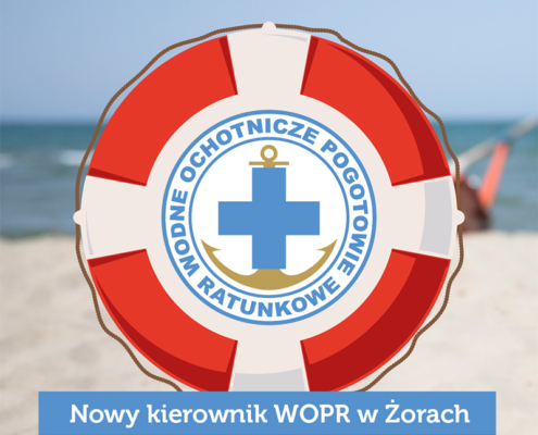 na grafice koło ratownicze, logo WOPR i napis o nowym kierowniku