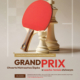 Plakat zapowiada “Grand Prix – Otwarte Mistrzostwa Śląska w szacho-tenisie stołowym”, przedstawiający rakietkę do tenisa stołowego i figury szachowe, z informacjami o terminie i miejscu wydarzenia.