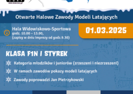 na plakacie informacje o turnieju i zdjęcia modeli samolotów