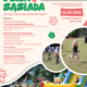 plakat zapowiada wydarzenie „Dzień Sąsiada” w Kleszczowie, przedstawia szczegółowy program sportowo-rekreacyjny i biesiadny na 24 maja 2025 roku oraz kolorowe zdjęcia dzieci bawiących się na świeżym powietrzu