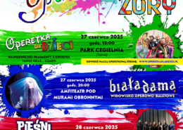 na kolorowym plakacie informacje o festiwalu, zdjęcia atrakcji i logo
