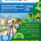 na kolorowym plakacie informacje o letnich wydarzeniach, logo i zdjęcie dzieci z instruktorem na rolkach oraz ilustracja nordic walking