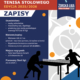 Plakat zaprasza do udziału w Żorskiej Lidze Tenisa Stołowego 2025/2026, podając zasady uczestnictwa, terminy zgłoszeń i miejsce rozgrywek w Hali Sportowej MOSiR Żory.