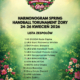 Plakat informacyjny turnieju Spring Handball Tournament Żory Girls z harmonogramem wydarzenia oraz listą uczestniczących drużyn.