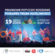 Grafika promująca wydarzenie rodzinne. W tle widoczna jest scena z występem muzycznym, uczestnikami oraz publicznością. Na projekcie znajdują się elementy graficzne i logotypy organizatorów oraz partnerów.