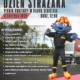 Grafika promująca Dzień Strażaka w Parku Cegielnia. Widoczna maskotka strażaka oraz program wydarzenia obejmujący pokazy, atrakcje dla dzieci, prezentację sprzętu i działania służb mundurowych.