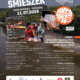 Galeria plakatów promujących wydarzenie „Kierunek Śmieszek 2026”, prezentująca program dzienny z atrakcjami sportowo-edukacyjnymi oraz wieczorną strefę muzyczną ZORA ELEVATE nad kąpieliskiem Śmieszek w Żorach.